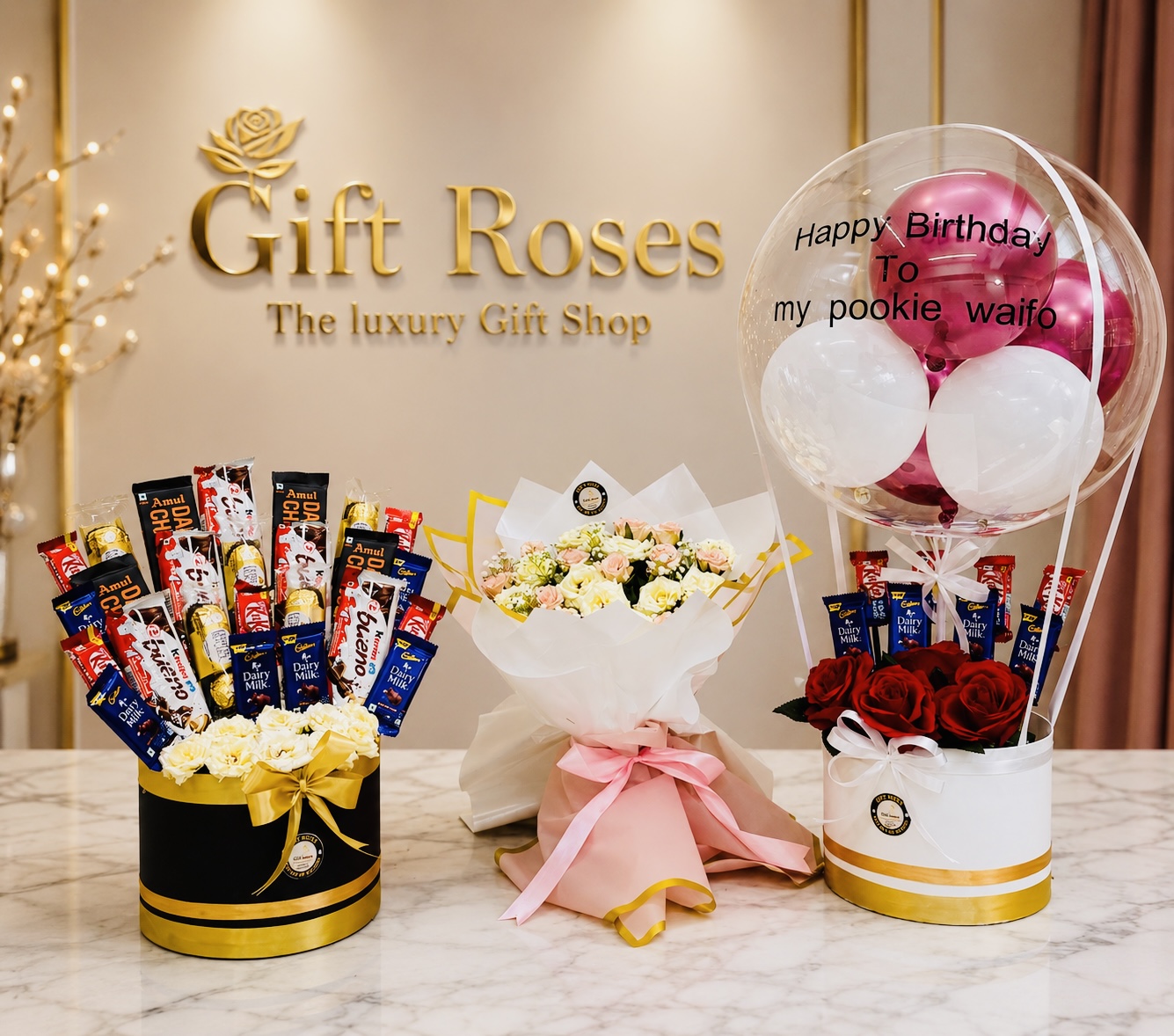 11A761F2-A3D4-49C2-BC23-C434F64EE70A Balloon bouquet & Chocolate With Flower - Image 1