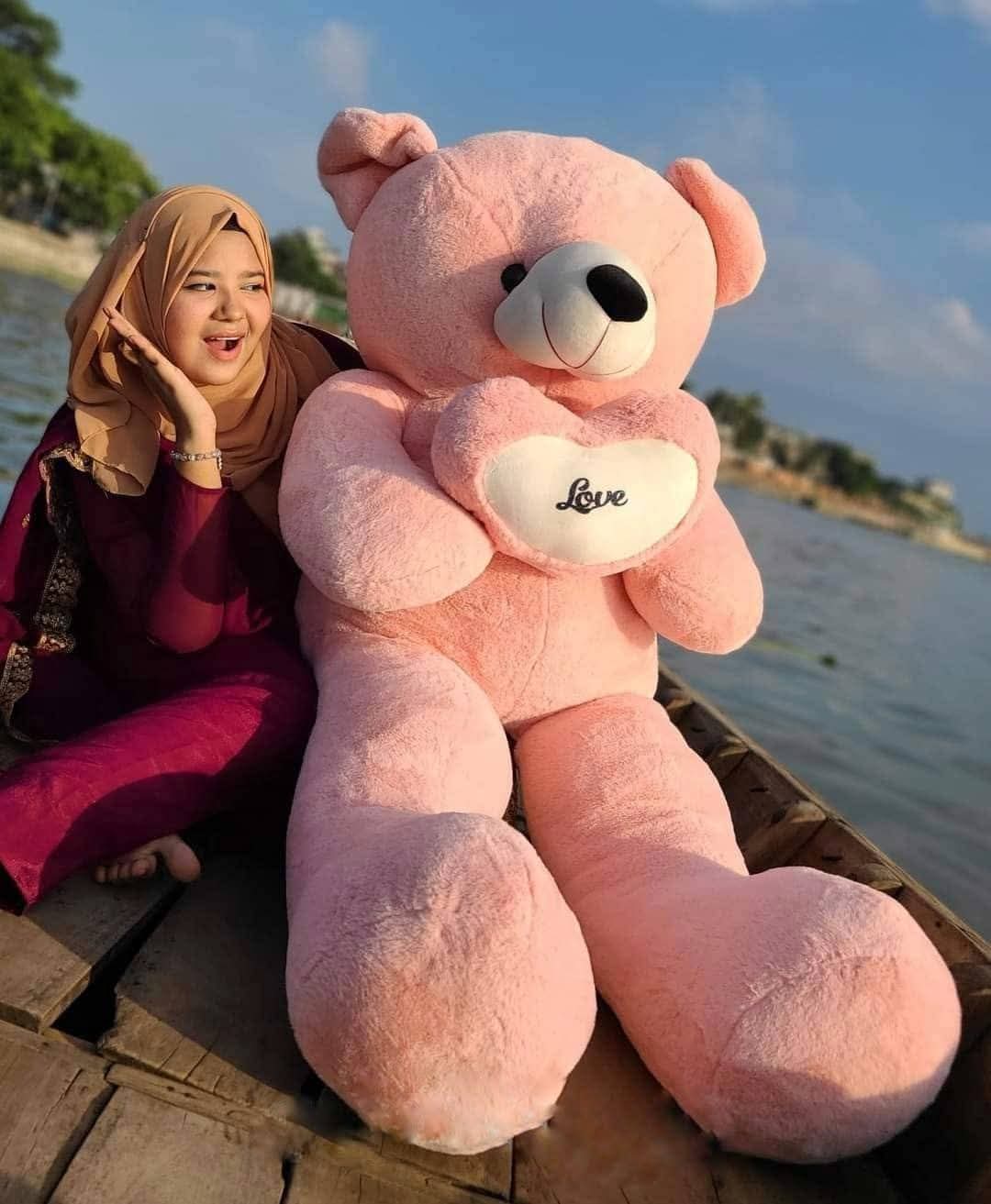 FB_IMG_1751624817644 5 Feet Pink Colour Teddy - Image 1