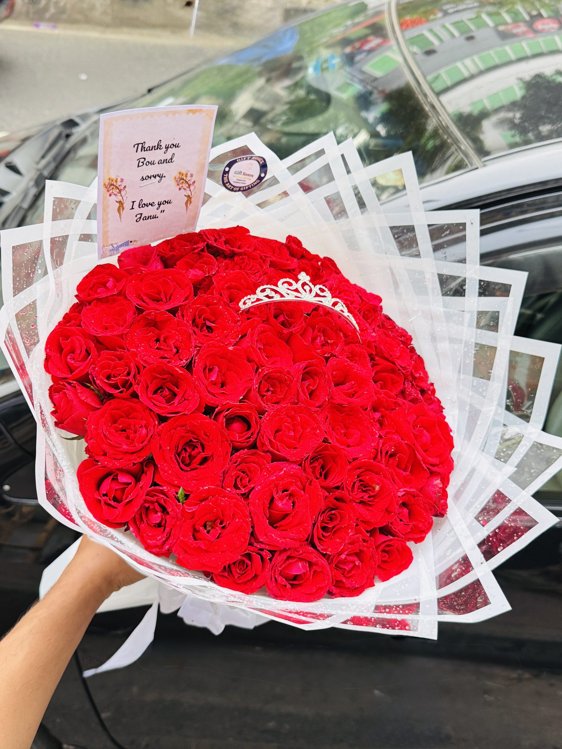 IMG_4683 100 Red Rose Bouquet - Image 1