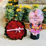 100 Rose & Balloon bouquet