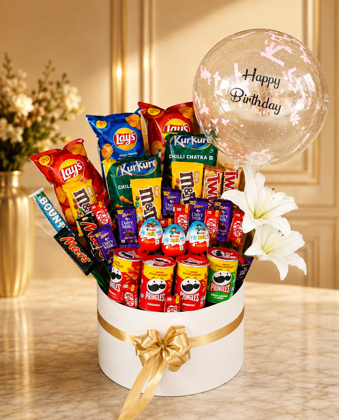 2DFFA2E2-6EF6-4C19-884E-9D5B4C6EB157 Premium Birthday Snack & Chocolate Gift Hamper - Image 1